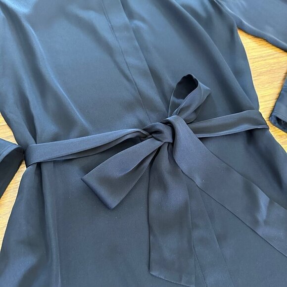 Quince Washable Stretch Silk Shirt Dress in navy Size S - Picture 6 of 10